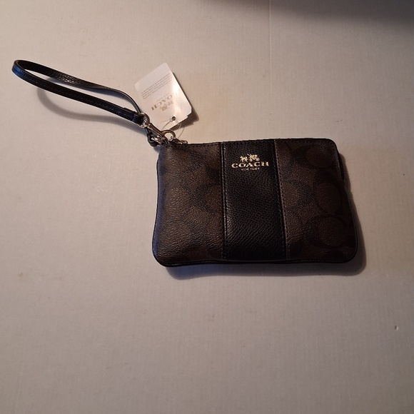 Coach Wristlet, Brown/Black, NWT - Picture 1 of 2